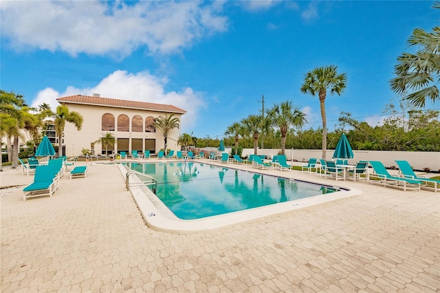 view of pool with a patio