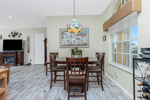 dining room featuring light hardwood / wood-style floors