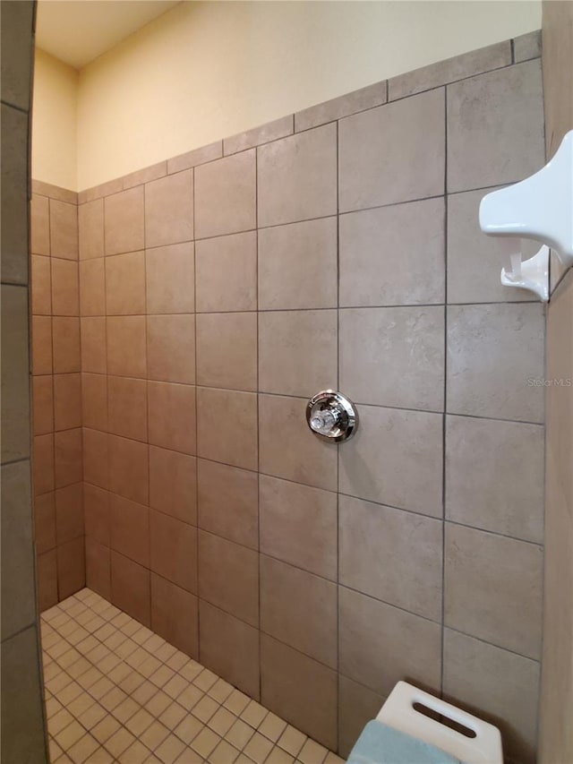 bathroom featuring a tile shower