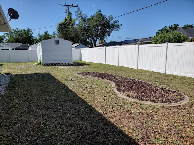 1057 Staley St, Port Charlotte, FL 33952 - view of yard with a fenced backyard, an outbuilding, and a storage shed