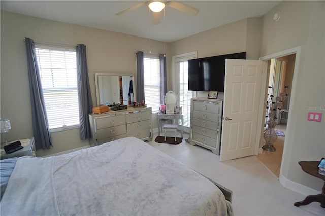 bedroom with ceiling fan