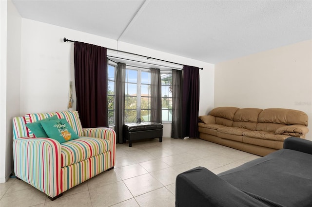 view of tiled living room