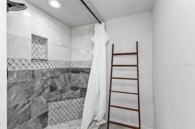 bathroom featuring walk in shower