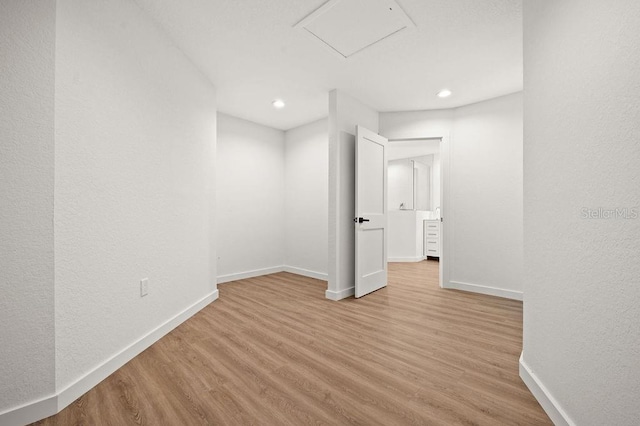 interior space with light hardwood / wood-style floors