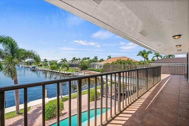 balcony with a water view