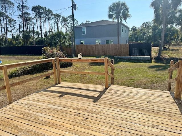 deck featuring a yard