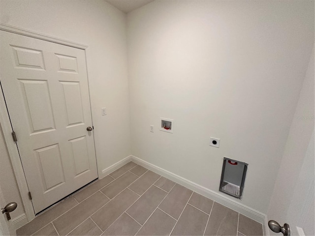 laundry area with laundry area, baseboards, washer hookup, and hookup for an electric dryer