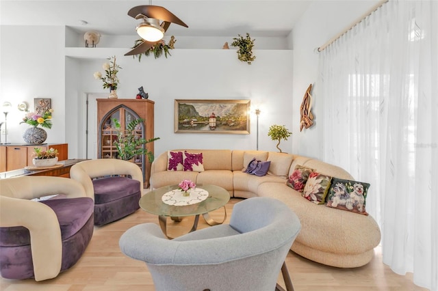 living room featuring light hardwood / wood-style floors