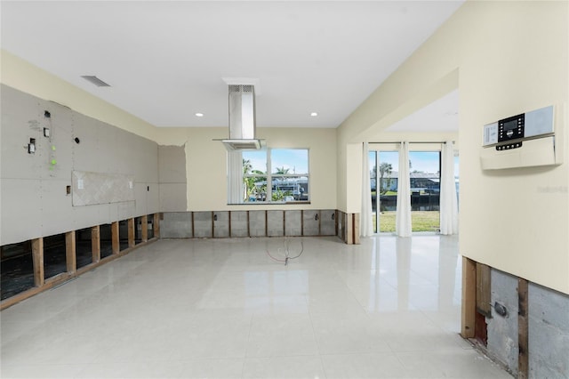 interior space featuring light tile patterned floors