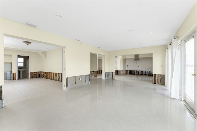 interior space featuring light tile patterned floors