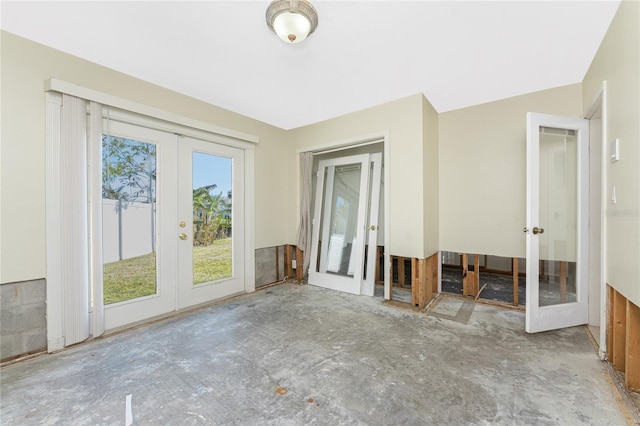 interior space with french doors