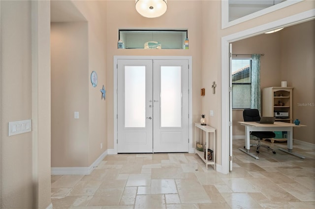 entryway with french doors