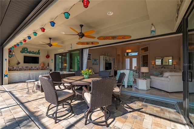 view of patio featuring french doors