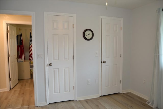 unfurnished bedroom featuring light hardwood / wood-style floors