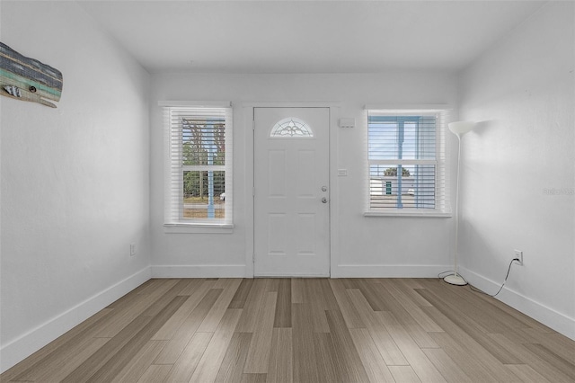 foyer featuring light hardwood / wood-style floors