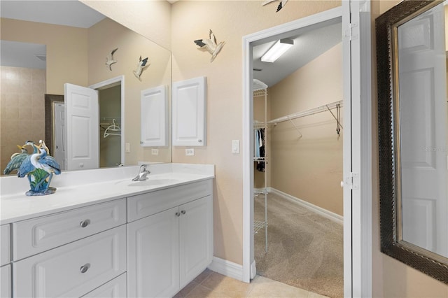 bathroom featuring vanity and tile patterned floors