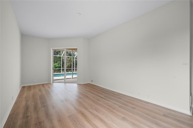 empty room featuring light wood-type flooring