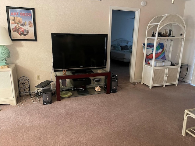 living room with carpet