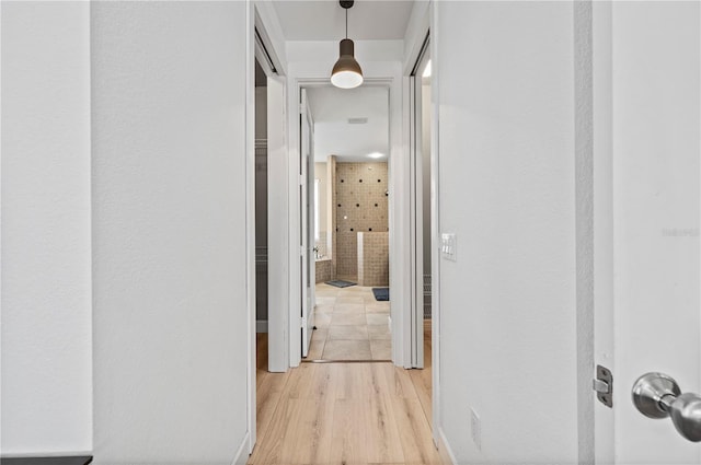 hall featuring light hardwood / wood-style floors