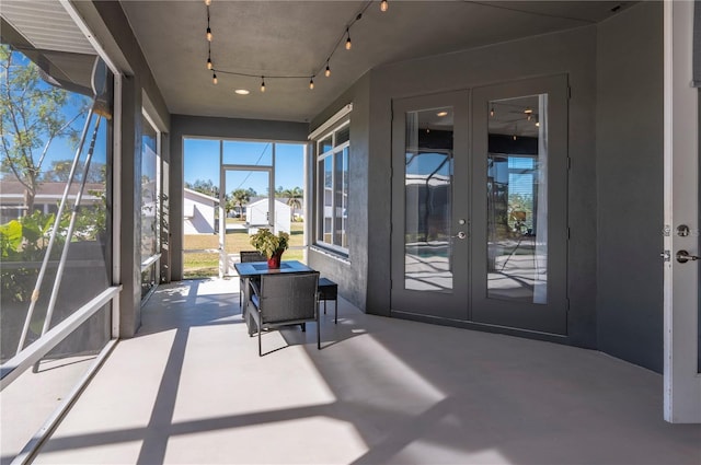 sunroom / solarium with french doors