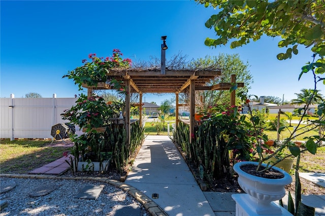 view of community with a pergola