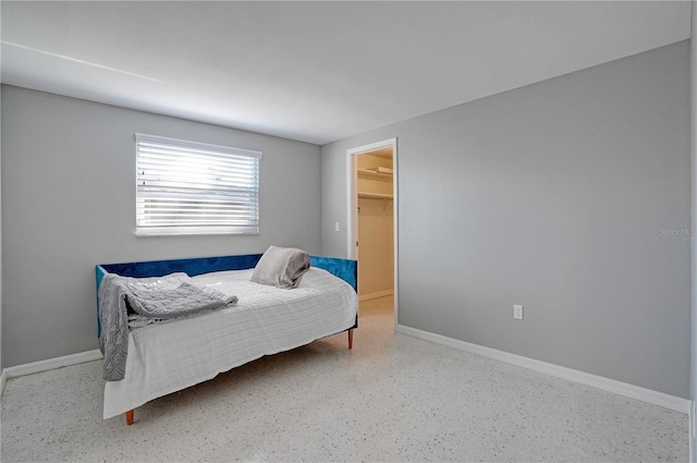 bedroom featuring a closet and a spacious closet