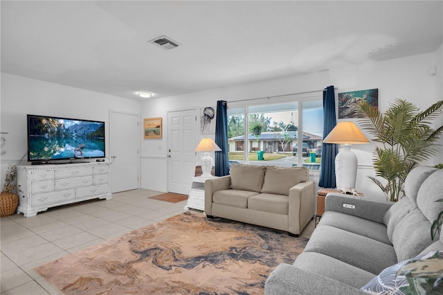 view of tiled living room