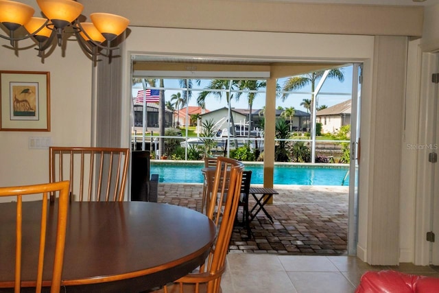 view of tiled dining room