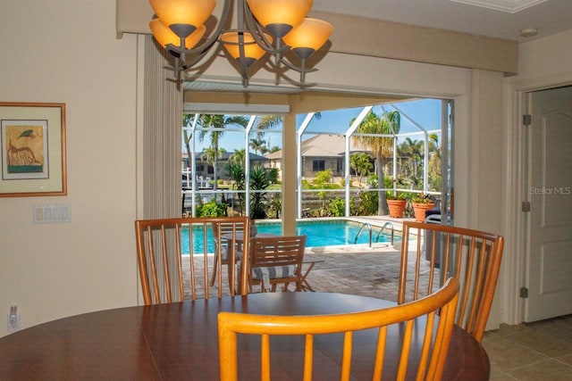 view of tiled dining room