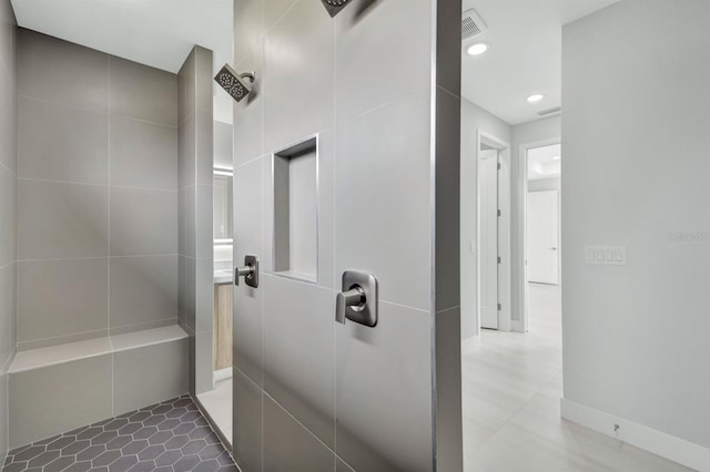 hall featuring tile patterned floors