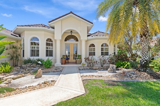 view of front of house with french doors