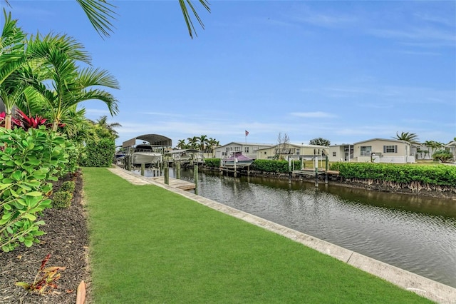 view of water feature featuring a boat dock