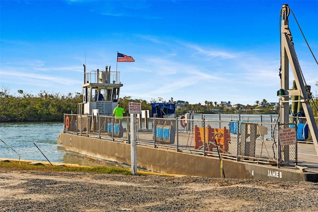 view of playground featuring a water view