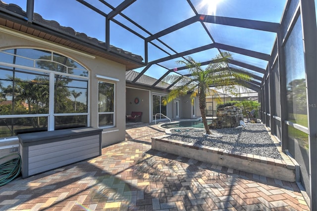 sunroom / solarium featuring lofted ceiling