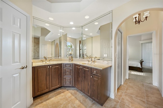 bathroom featuring vanity and tile patterned floors