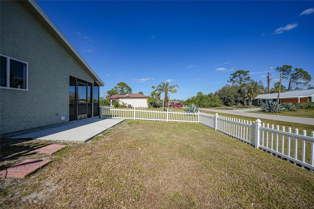 view of yard with a patio area