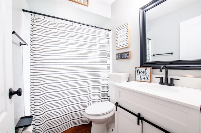 bathroom with toilet and vanity