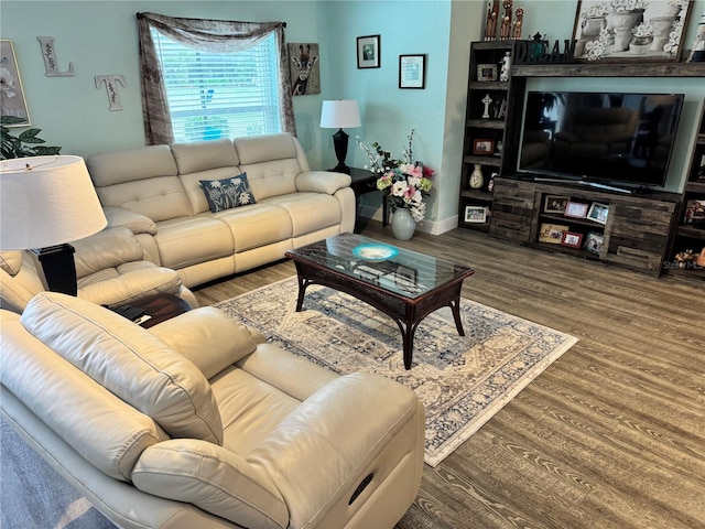 living room featuring hardwood / wood-style floors