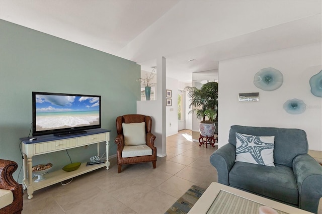 view of tiled living room