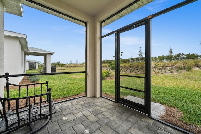 view of unfurnished sunroom