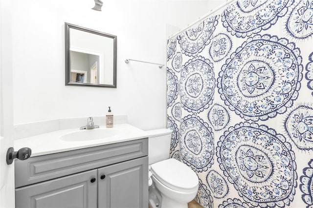 bathroom with toilet and vanity