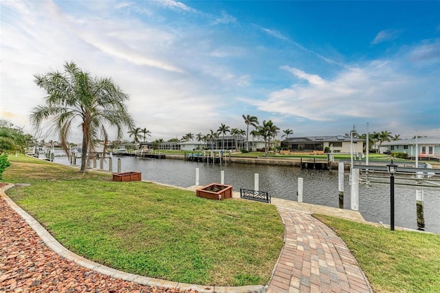 water view with a dock