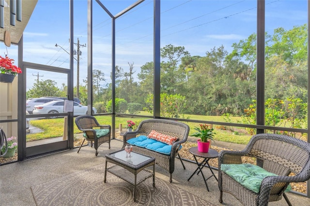 view of sunroom