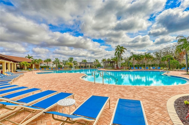 view of pool with a patio area