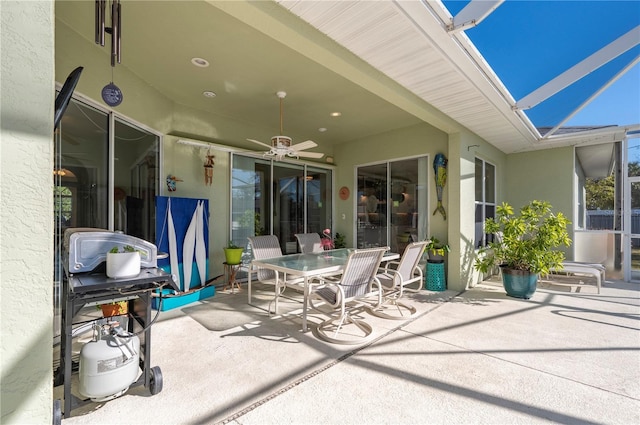 view of patio / terrace with ceiling fan