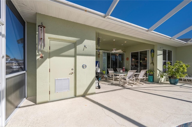 view of patio / terrace with ceiling fan