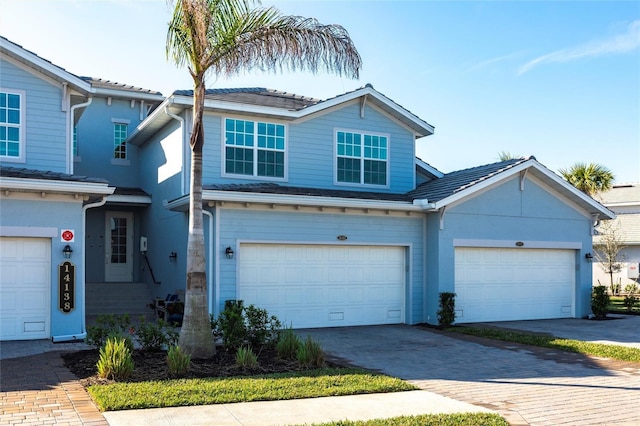 view of property featuring a garage