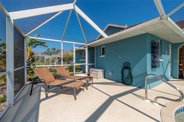 exterior space featuring a lanai and a patio