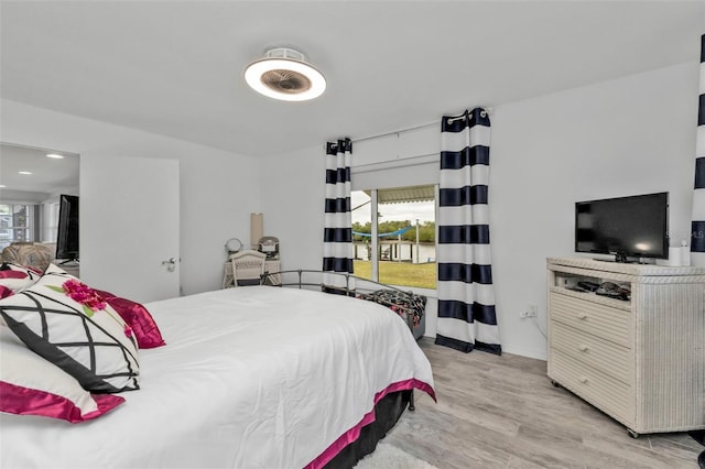 bedroom featuring light hardwood / wood-style flooring