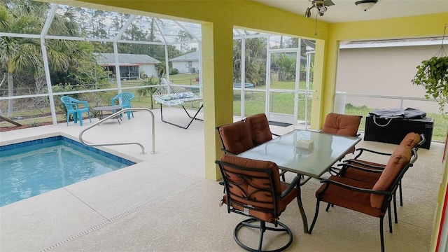 view of sunroom